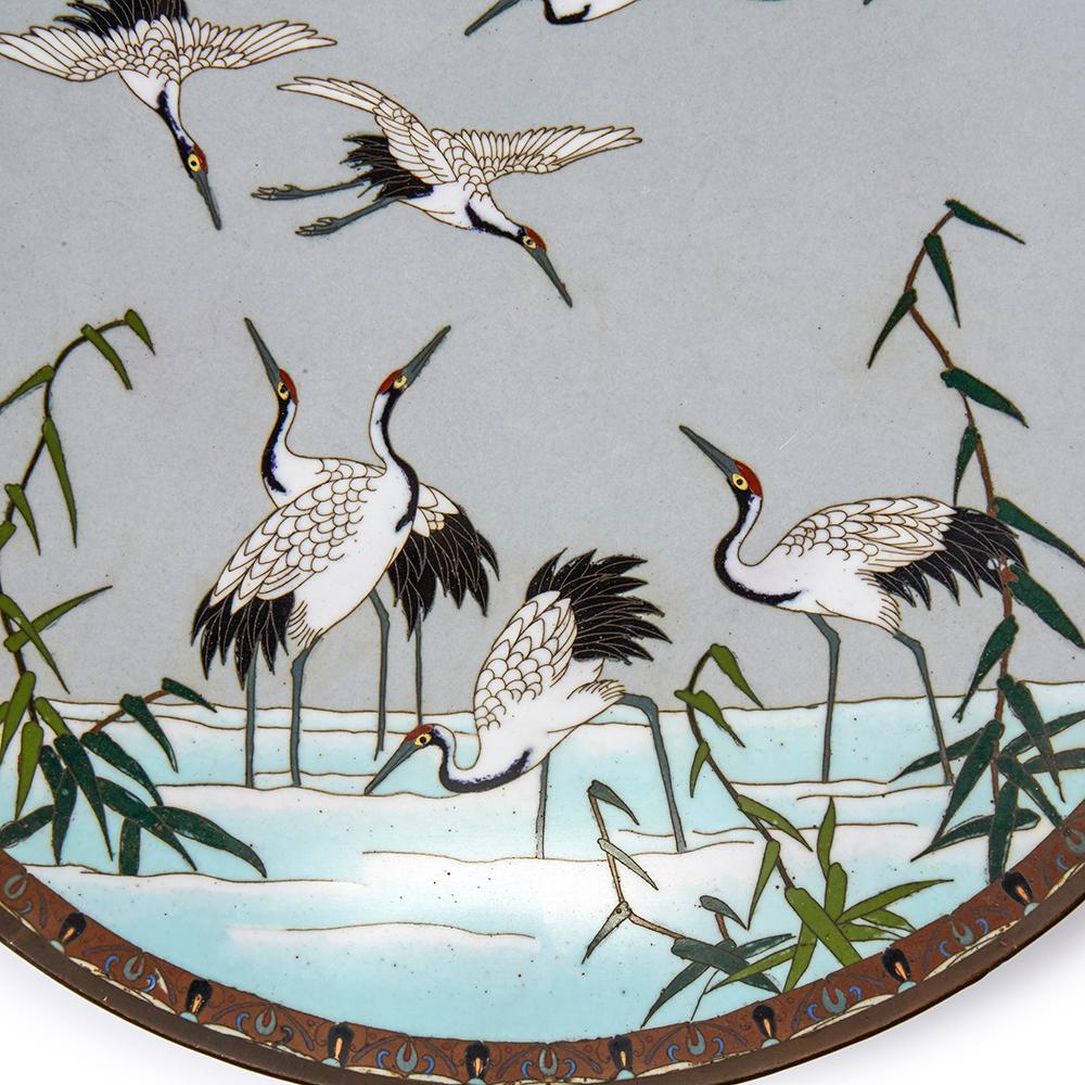 Antique Japanese Meiji Cloisonne Bird Plaque 19th Century In Good Condition In Bishop's Stortford, Hertfordshire