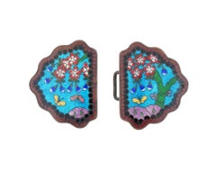 Antique Japanese Meiji Cloisonne Enamel Belt Buckle