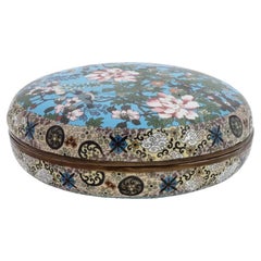 Antique Japanese Meiji Cloisonne Enamel Cake Box