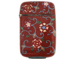 Antique Japanese Meiji Cloisonne Enamel Match Box