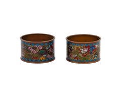 Antique Japanese Meiji Cloisonne Enamel Napkin Rings