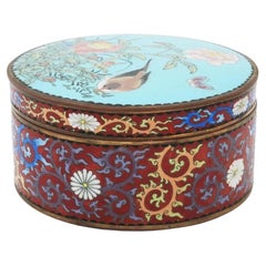 Antique Japanese Meiji Cloisonne Enamel Trinket Box