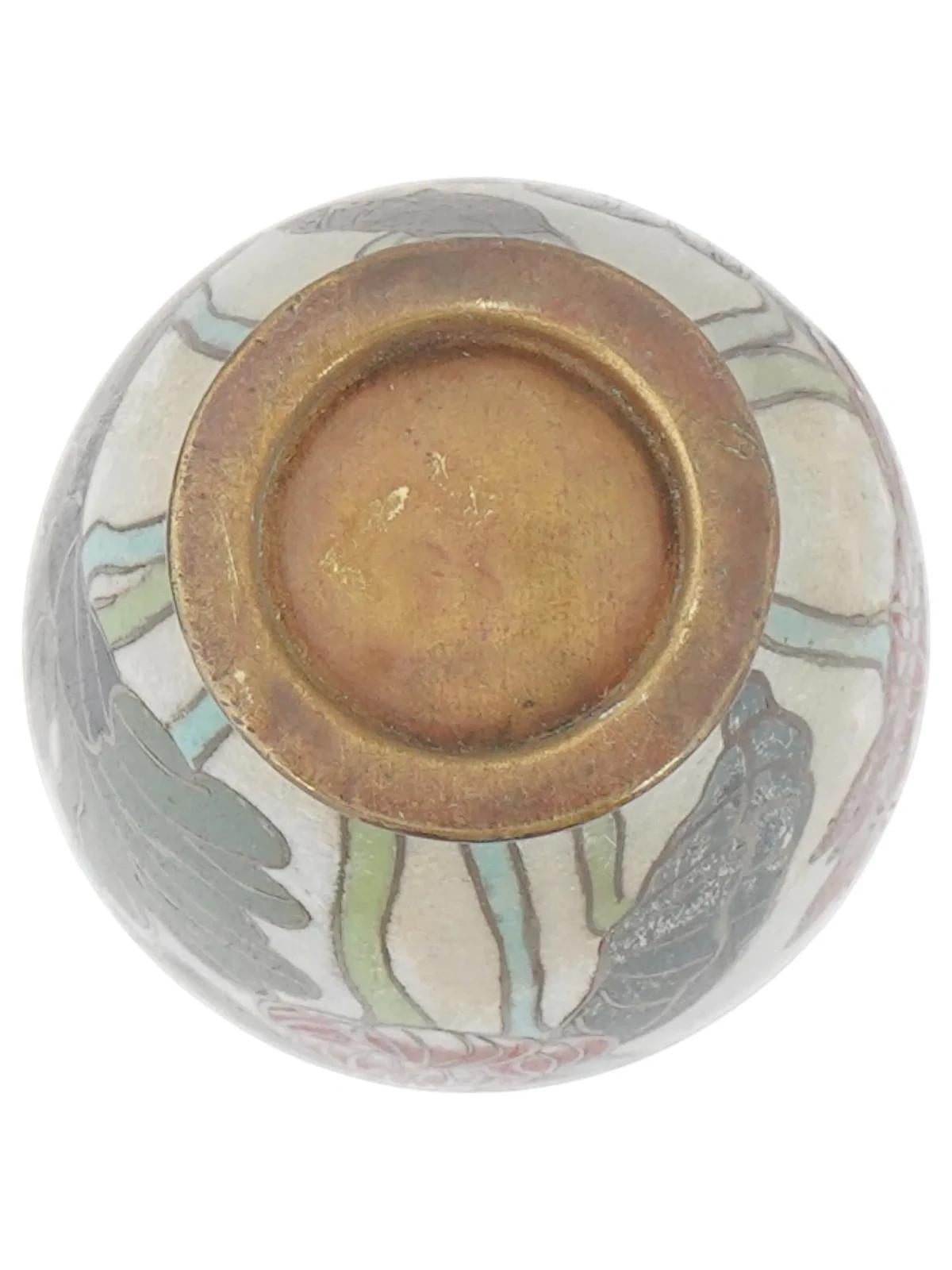 Antiguo jarrón japonés Meiji de esmalte cloisonné Esmalte en venta