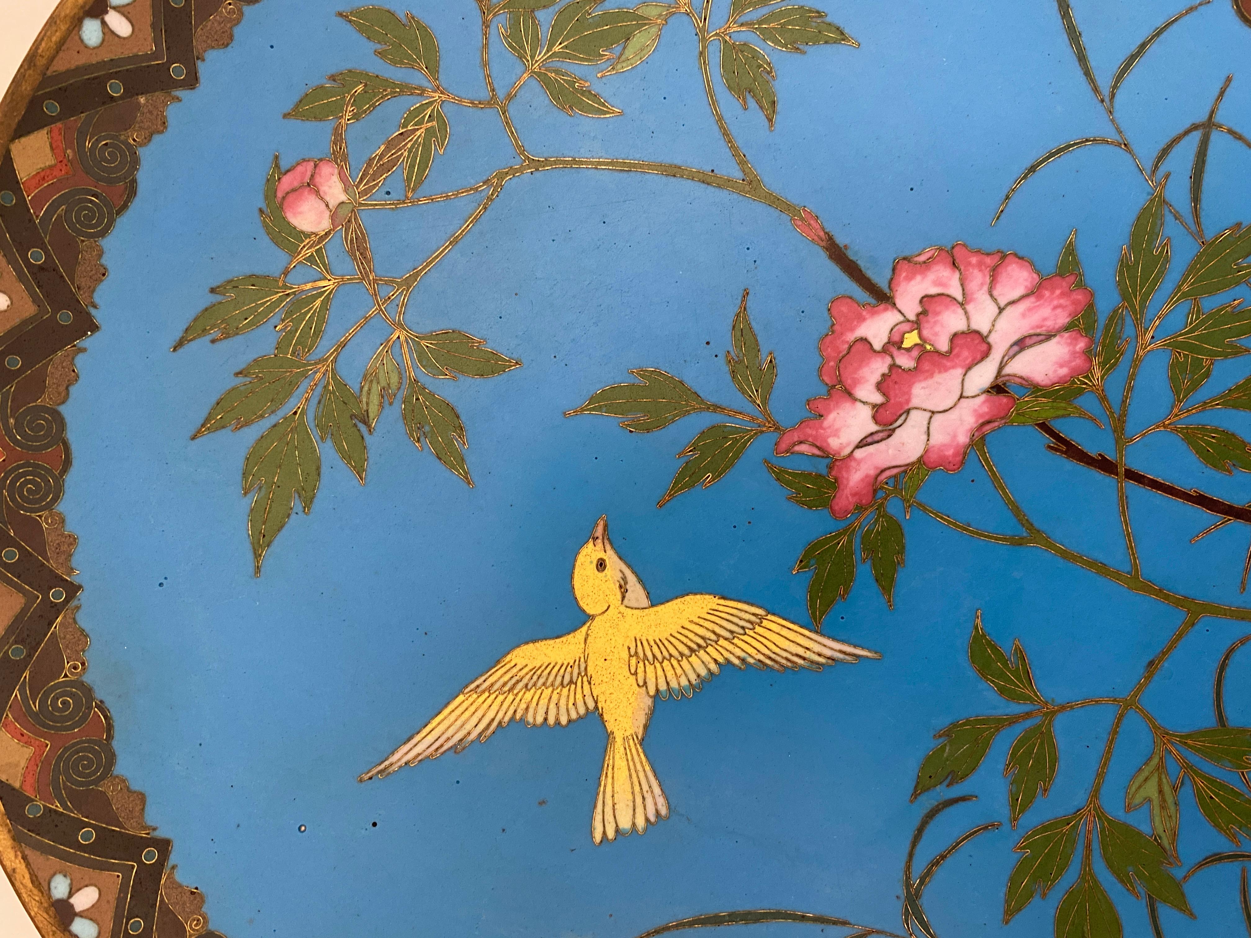 Antique Japanese Meiji Cloissoné Charger Plate For Sale 5