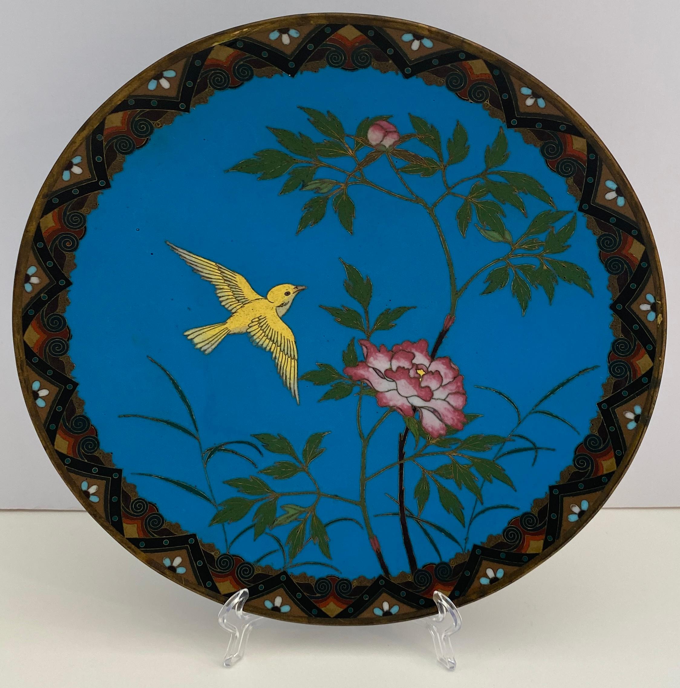 Antique Japanese Meiji Cloissoné Charger Plate For Sale 7