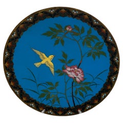 Ancienne assiette de charge japonaise Meiji Cloissoné