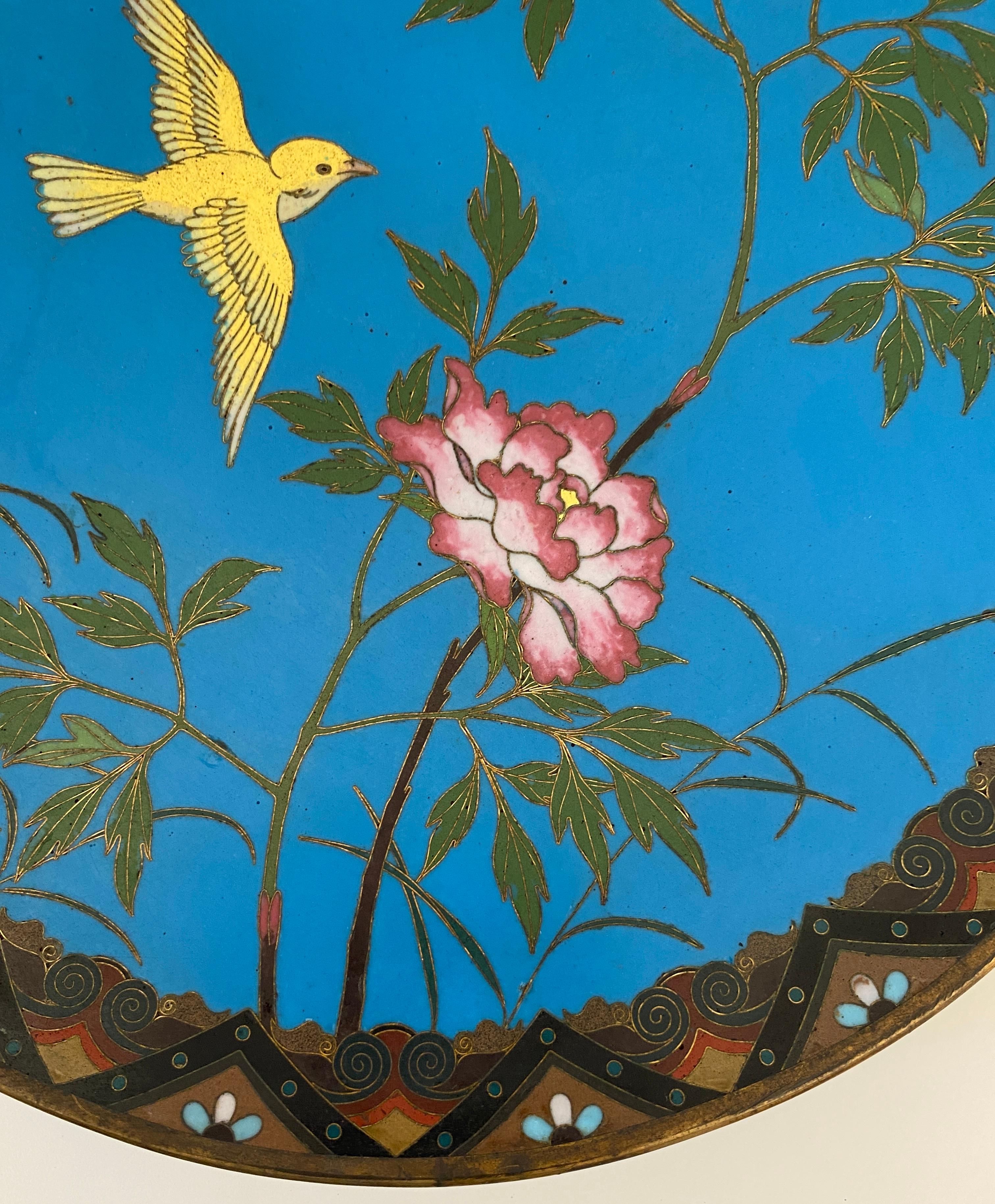 Antique Japanese Meiji Cloissoné Charger Plate For Sale 1