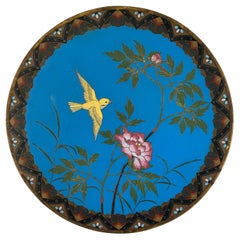 Antique Japanese Meiji Cloissoné Charger Plate