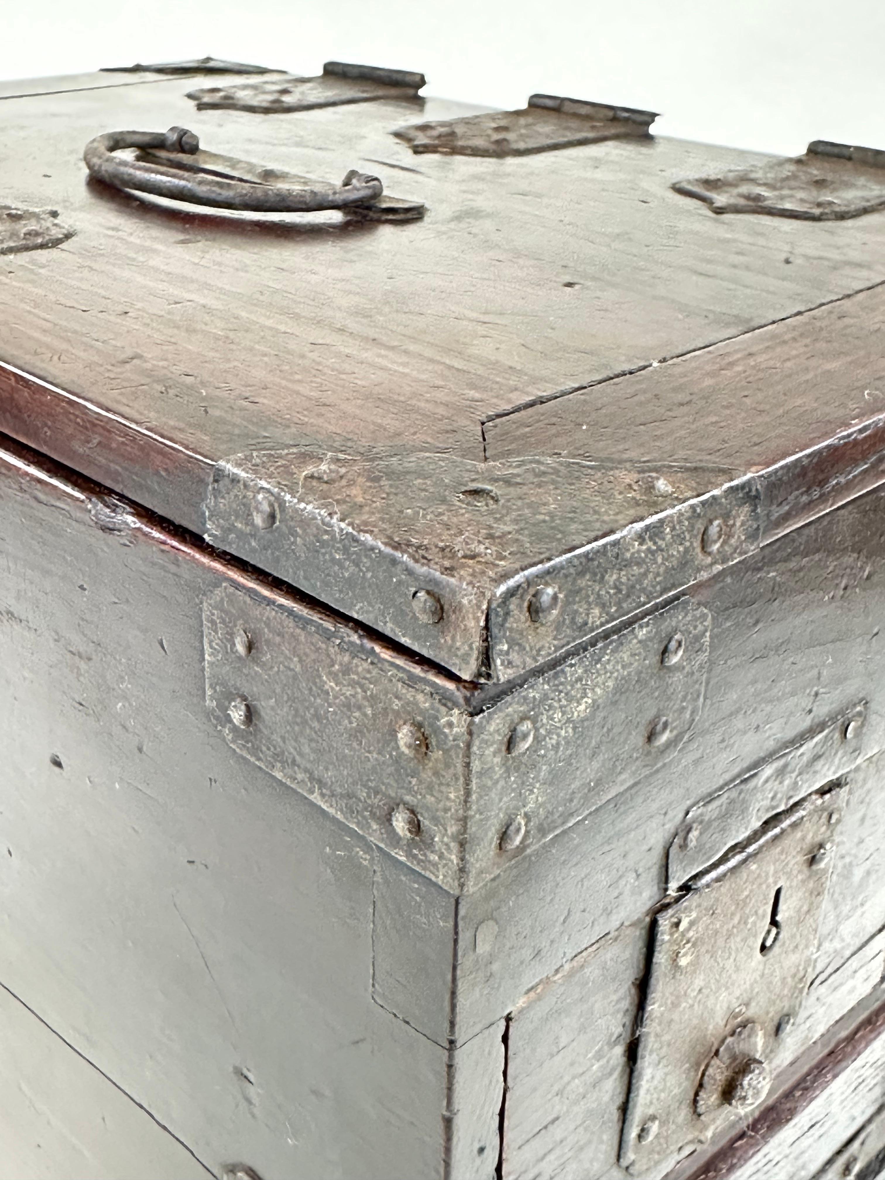Antiguo Japonés Era Meiji c1880's Caligrafía Suzuribako Tansu Keyaki Madera 12 en venta 4