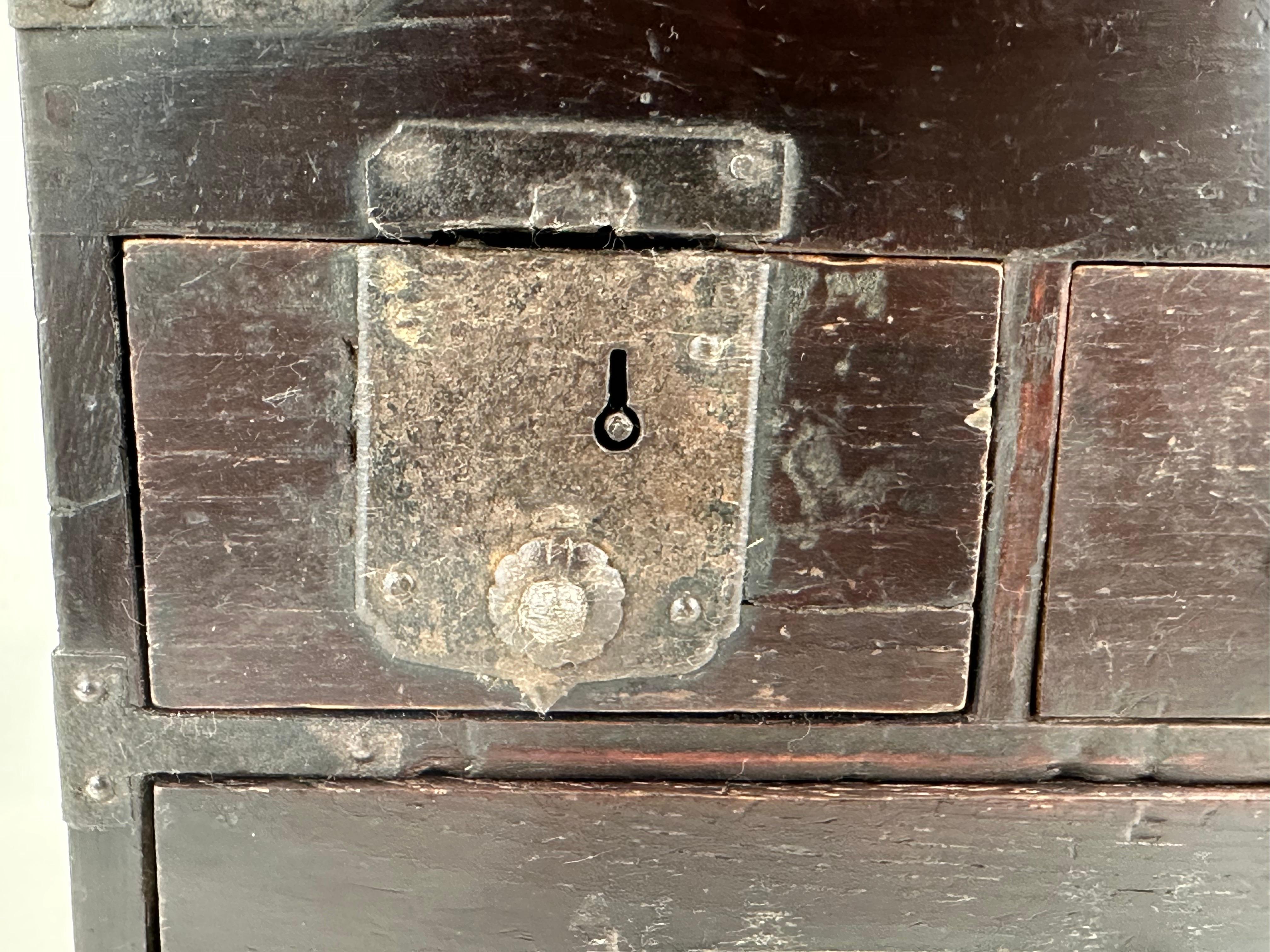 Antiguo Japonés Era Meiji c1880's Caligrafía Suzuribako Tansu Keyaki Madera 12 en venta 3