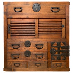 Antique Japanese Meiji Era Chobu Tansu Chest