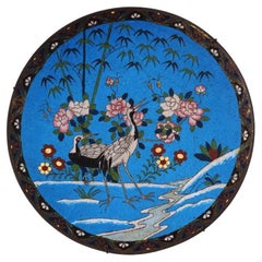 Antique Japanese Meiji Era Cloisonne Enamel Plate