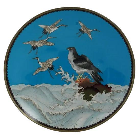 Antique Japanese Meiji Era Cloisonne Enamel Plate