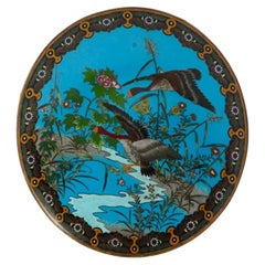 Antique Japanese Meiji Era Cloisonne Enamel Plate Goto