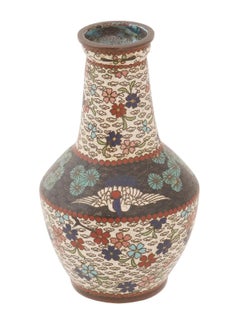 Vase ancien en émail cloisonné japonais de l'ère Meiji