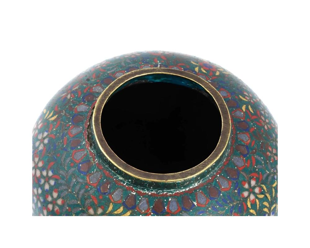 Antique Japanese Meiji Era Cloisonne Enamel Vase For Sale 1