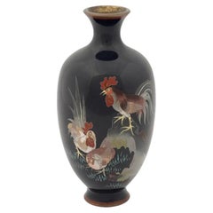 Vase japonais ancien en émail cloisonné de l'époque Meiji