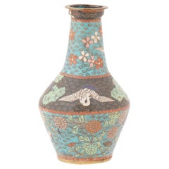 Antique Japanese Meiji Era Cloisonné Enamel Vase