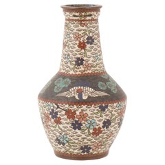 Antique Japanese Meiji Era Cloisonné Enamel Vase