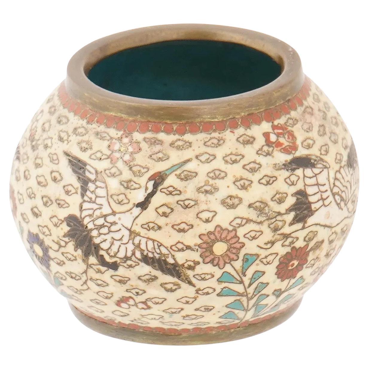 Antique Japanese Meiji Era Cloisonné Enamel Vase