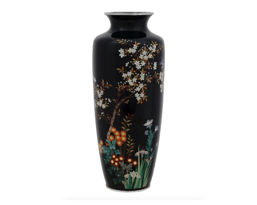 19th Century Antique Japanese Meiji Era Cloisonne Vases Iob