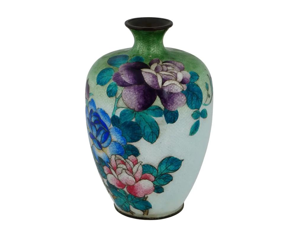 Cloissoné Antique Japanese Meiji Era Ginbari Cloisonne Vase For Sale