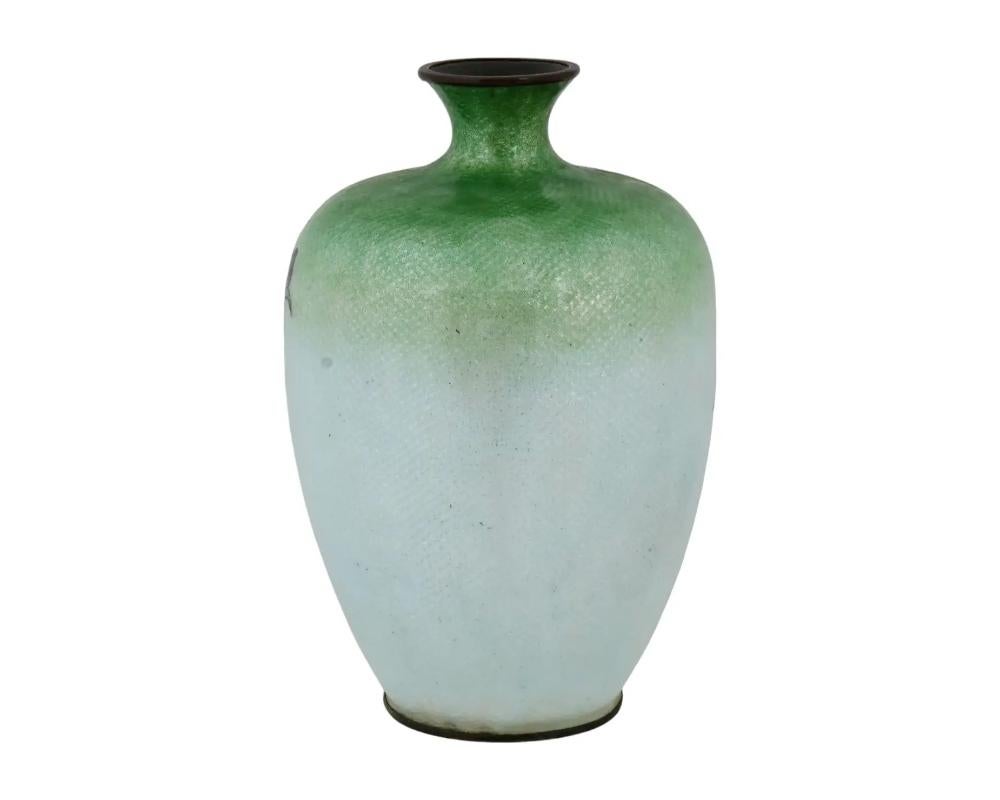 19th Century Antique Japanese Meiji Era Ginbari Cloisonne Vase For Sale