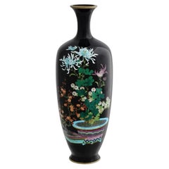 Vase japonais ancien en cloisonné Ginbari de l'ère Meiji