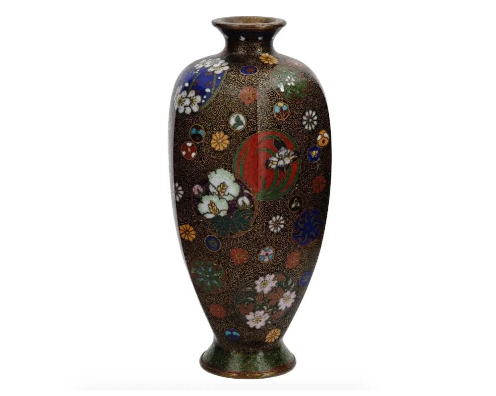 Cloissoné Antique Japanese Meiji Era Nagoya Cloisonne Vase For Sale