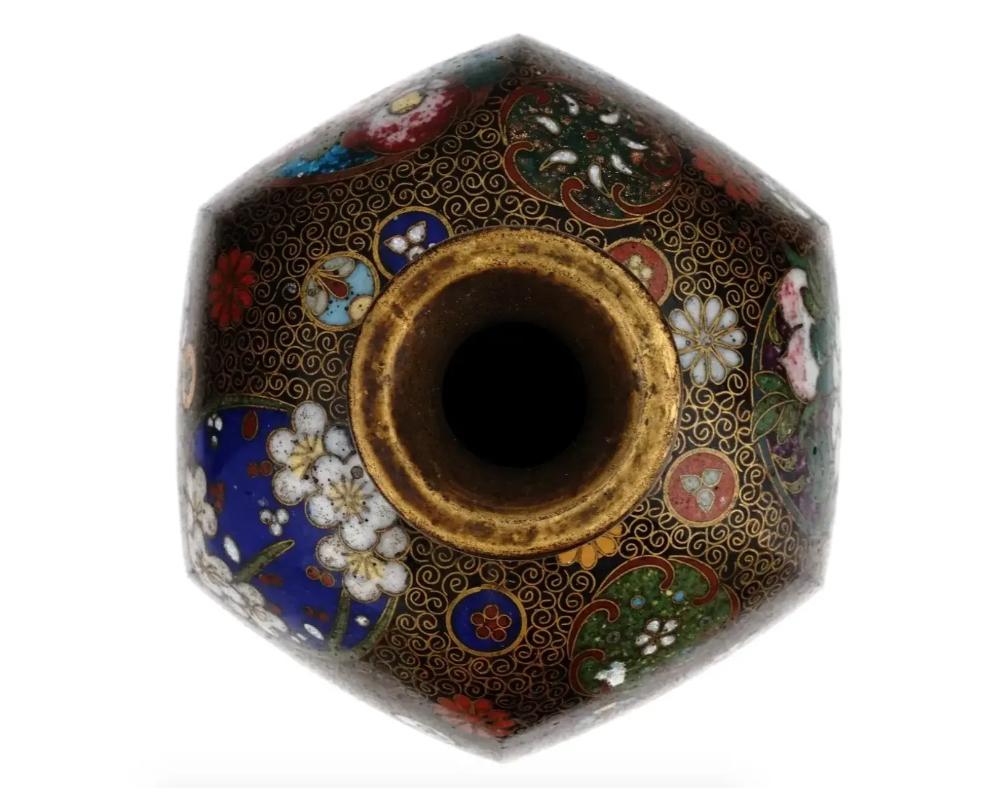 Copper Antique Japanese Meiji Era Nagoya Cloisonne Vase