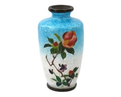 Antique Japanese Meiji Ginbari Cloisonne Enamel Vase