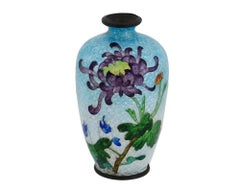 Antique Japanese Meiji Ginbari Cloisonne Enamel Vase