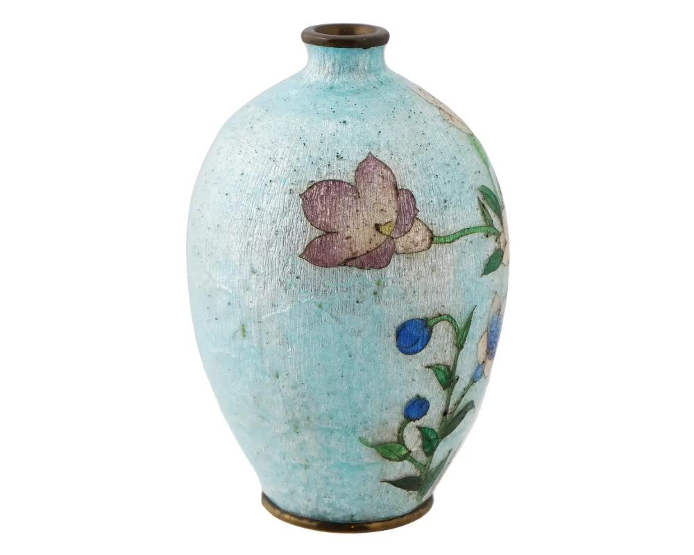 Japonais Vase japonais ancien Meiji Ginbari en émail cloisonné en vente