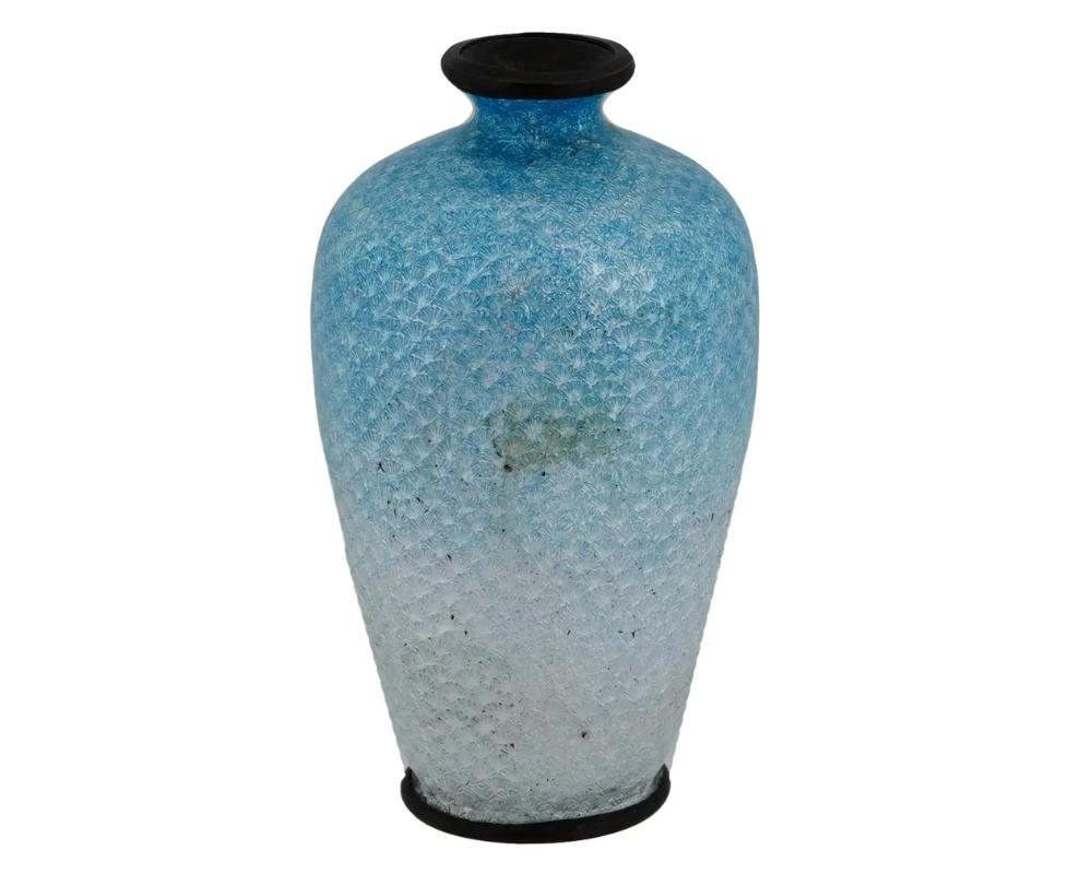 Cloissoné Antique Japanese Meiji Ginbari Cloisonne Enamel Vase For Sale