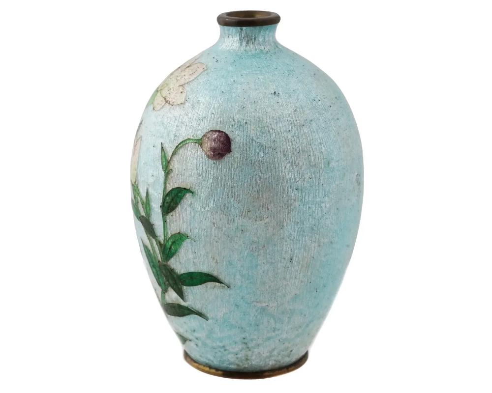 19th Century Antique Japanese Meiji Ginbari Cloisonne Enamel Vase For Sale