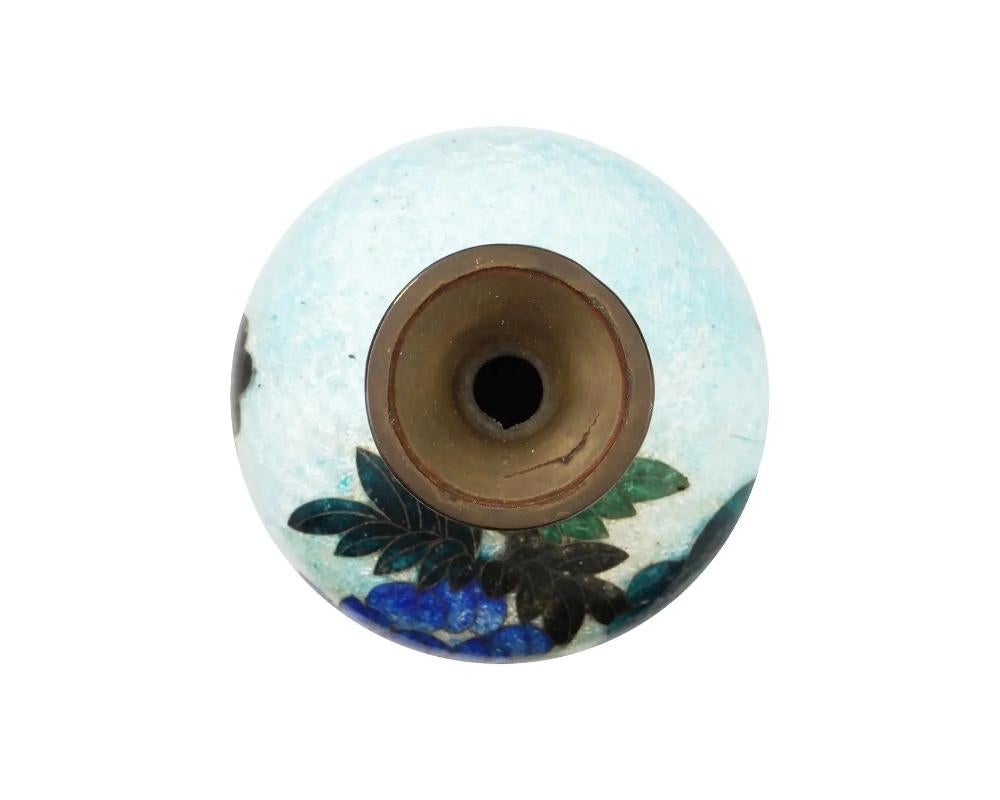 Copper Antique Japanese Meiji Ginbari Cloisonne Enamel Vase For Sale