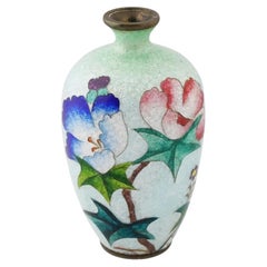 Antique Japanese Meiji Ginbari Cloisonne Enamel Vase