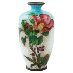 Antique Japanese Meiji Ginbari Cloisonne Enamel Vase