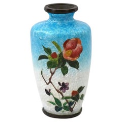 Antike japanische Meiji Ginbari Cloisonné-Emaille-Vase aus der Meiji-Zeit