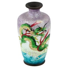 Antique Japanese Meiji Ginbari Cloisonne Enamel Vase