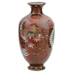 Antique Japanese Meiji Goldstone Cloisonne Vase