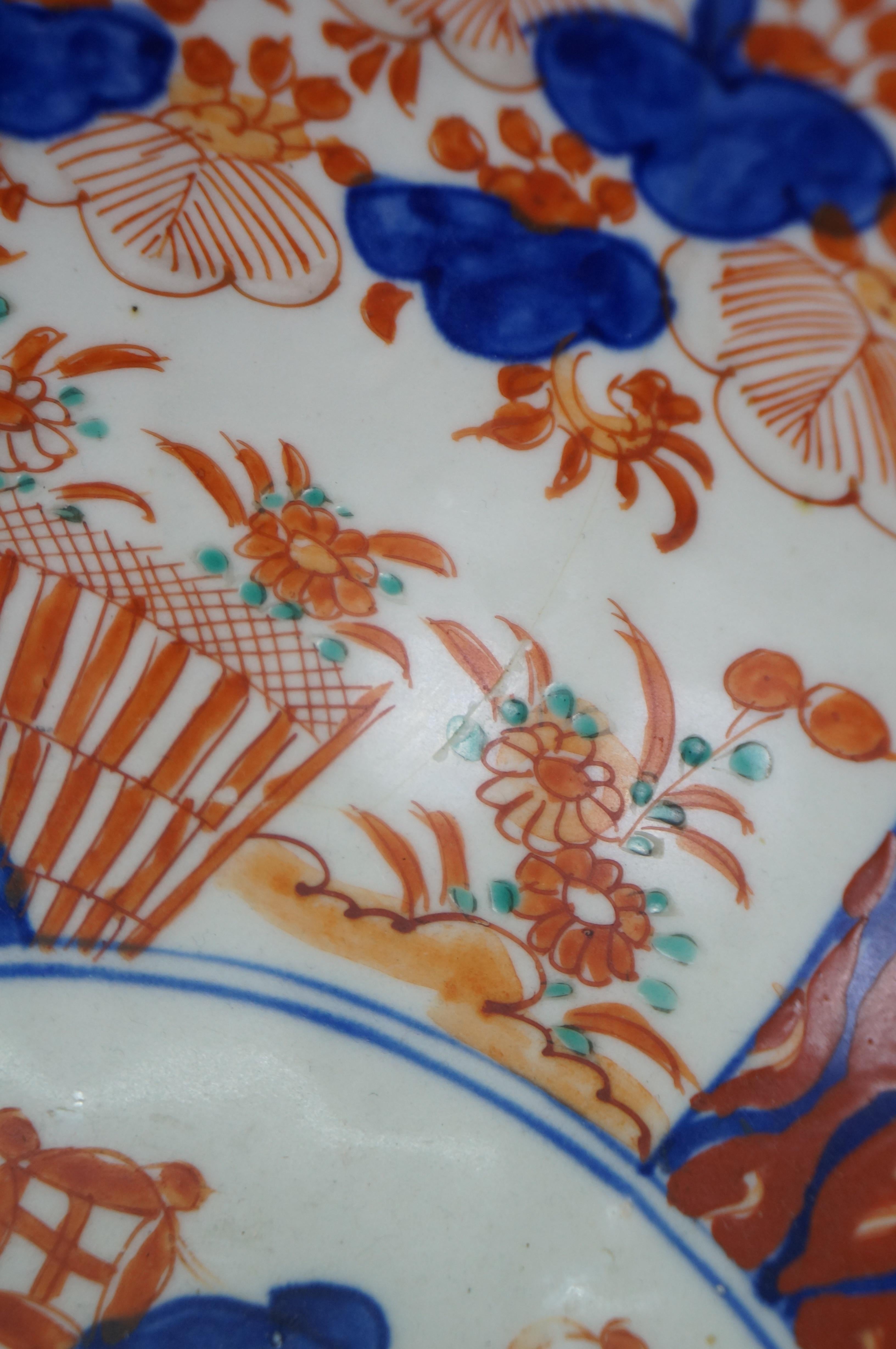 Antique Japanese Meiji Imari Porcelain Scalloped Edge Bonsai Tree Bowl 12