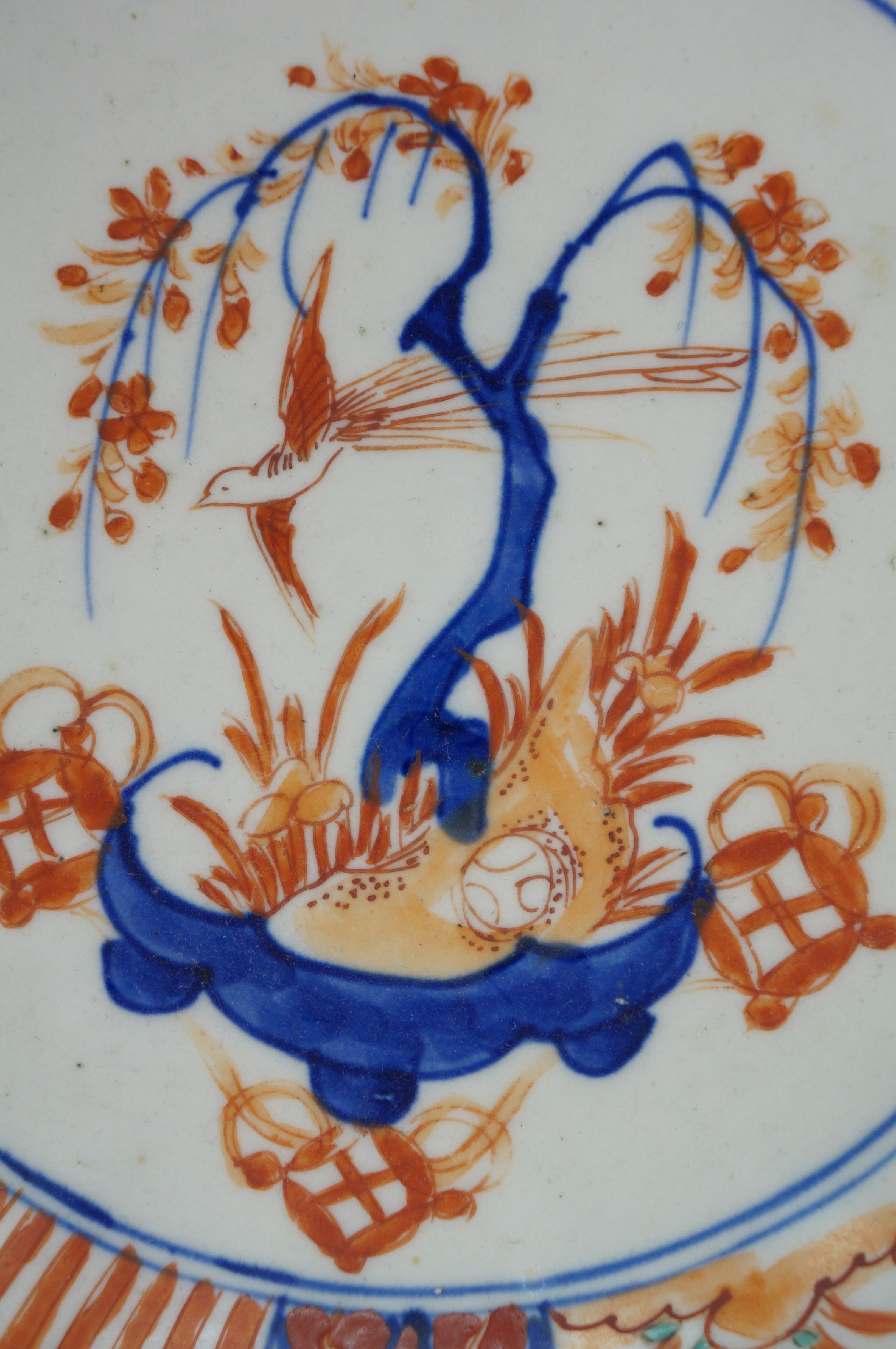 Antique Japanese Meiji Imari Porcelain Scalloped Edge Bonsai Tree Bowl 12