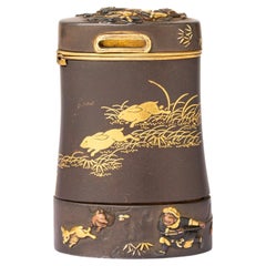 Antikes japanisches Meiji Shakudo-Westa-Etui aus der Meiji-Zeit von Komai Otojiro