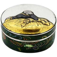 Antique Japanese Meiji Period 22-Karat Gold, Silver, Copper and Enamel Box