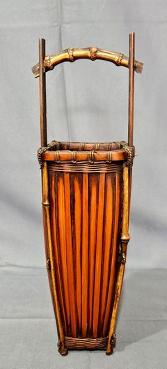 Antique Japanese Meiji Period Bamboo Ikebana Basket