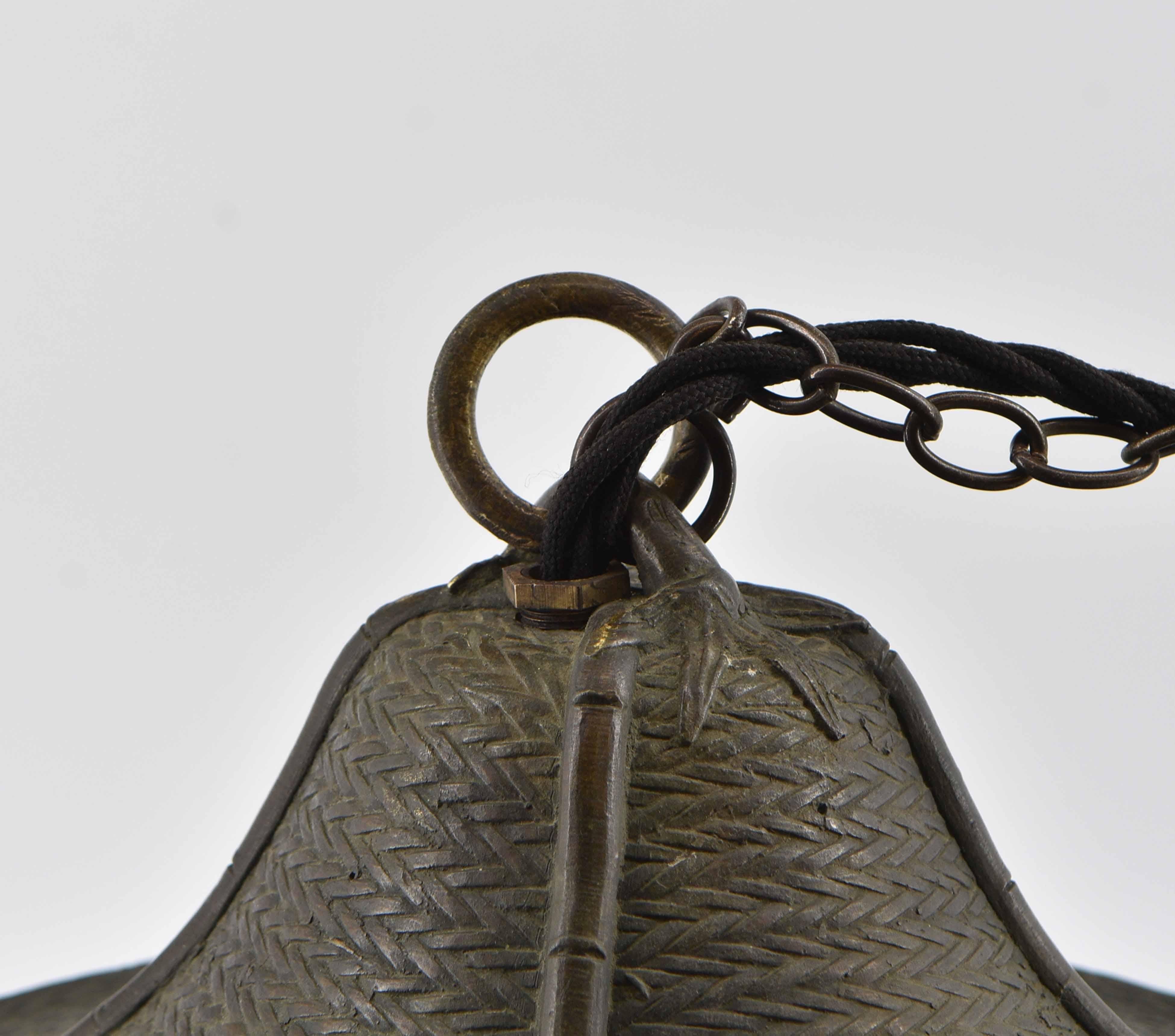 Antique Japanese Meiji Period Bronze Temple Lantern Light For Sale 1