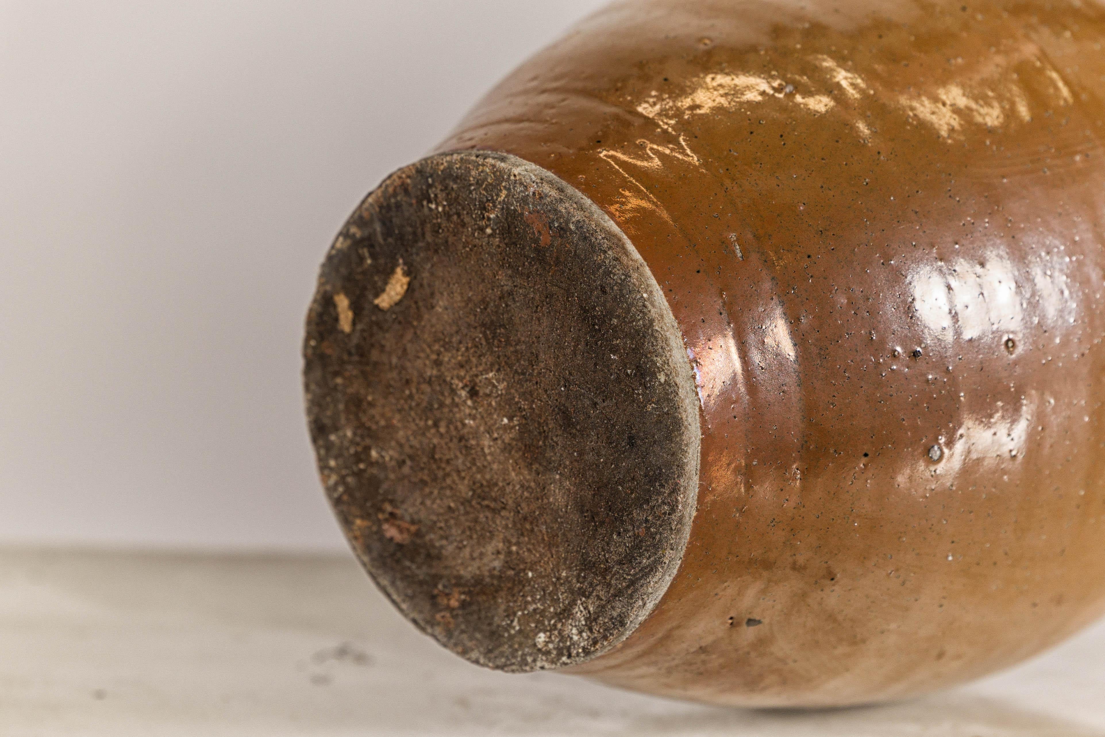 Antique Japanese Meiji Period Brown Monochrome Bottle, 19th Century Collectible For Sale 11