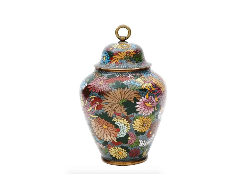 Cloissoné Antique Meiji Japanese Cloisonne Enamel Millefiori Covered Jar For Sale