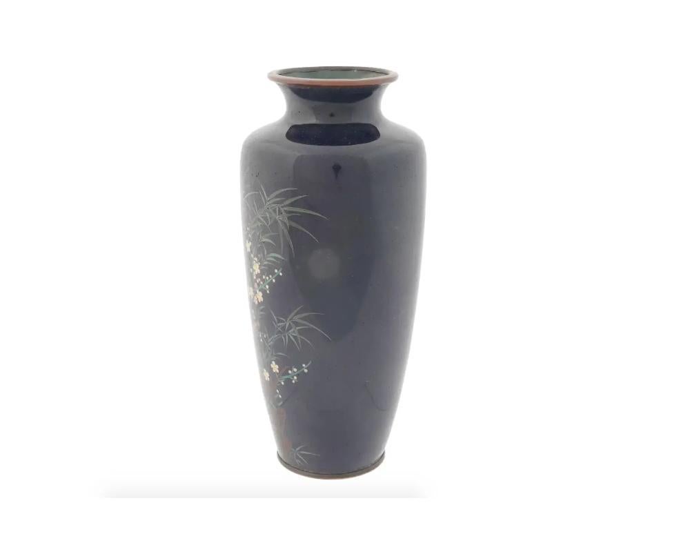 Cloissoné Antique Japanese Meiji Period Cloisonne Vase For Sale
